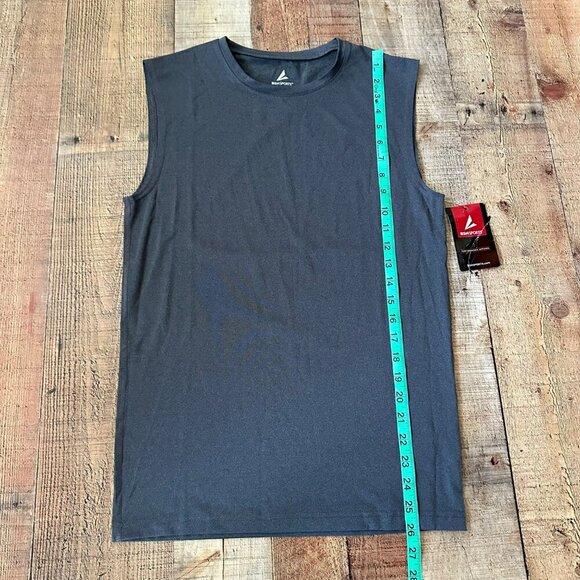 BSN Sports Mens Sleeveless Performance Apparel Tank Top Large Gray Spandex - Picture 3 of 8